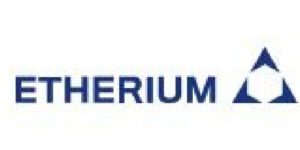 Etherium logo with blue triangular symbol